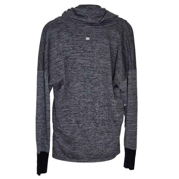 Athleta Cowl Neck Thumbhole Pullover Gray Black Yoga Gym Athletic Pockets Small - Picture 4 of 8